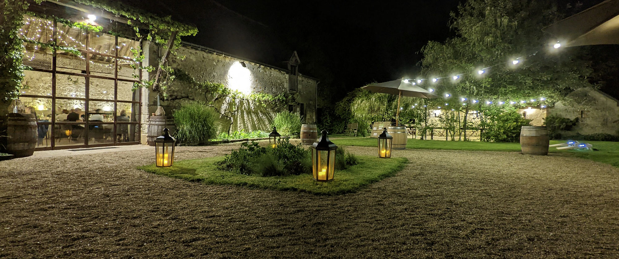 Le domaine de La Racaudière en soirée, séminaire en Val de Loire